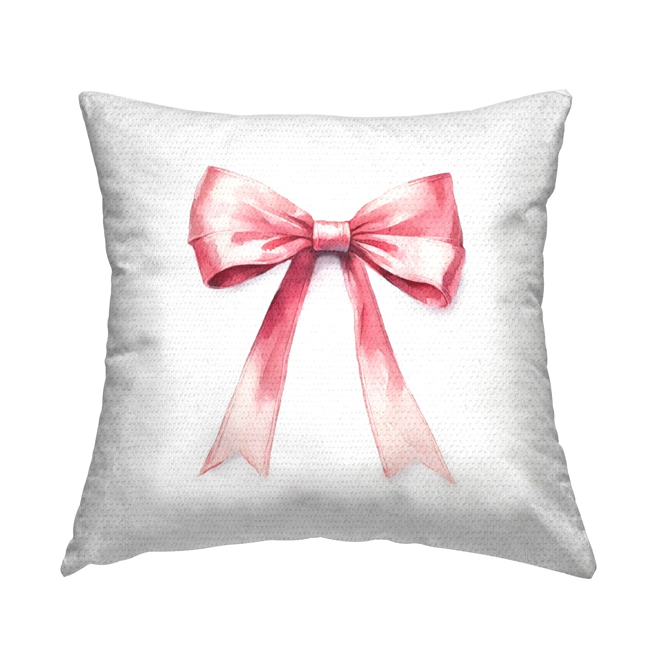 Delicate Pink Bow Outdoor Printed Pillow Design by Amanda Greenwood, 18 x 7 x 18